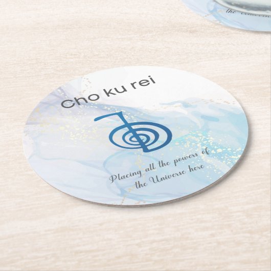 Traditionelles Usui Reiki Symbol Cho Ku Rei Marble Runder Pappuntersetzer (Angewinkelt)