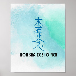 Traditionelles Usui Reiki Symbol Hon Sha Ze Sho Ne Poster