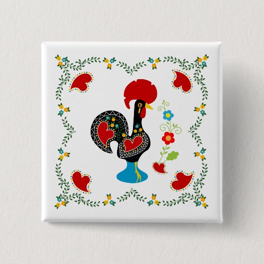 Traditionelles Verzeichnis Portugals in schwarz Button (Vorderseite)