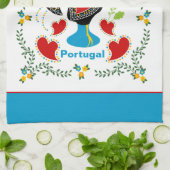 Traditionelles Verzeichnis Portugals in schwarz Geschirrtuch (Gefaltet)