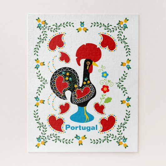 Traditionelles Verzeichnis Portugals in schwarz Puzzle (Vertikal)