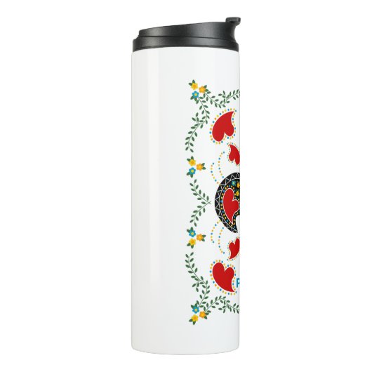 Traditionelles Verzeichnis Portugals in schwarz Thermosbecher (Nach links gedreht)