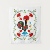 Traditionelles Verzeichnis Portugals in schwarz Wandteppich (Vorderseite)