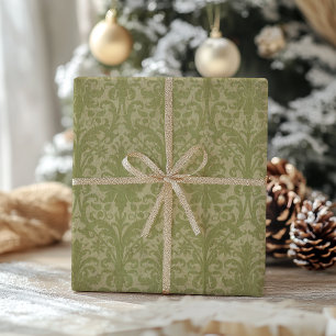 Traditionelles Vintage-Grün-Weihnachtspapier Geschenkpapier