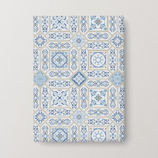 Traditionelles Vintage-Portugal-Azulejo Button (Vorderseite)