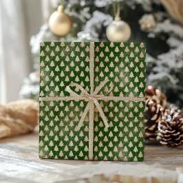 Traditionelles Vintages grünes Weihnachtswackelpap Geschenkpapier