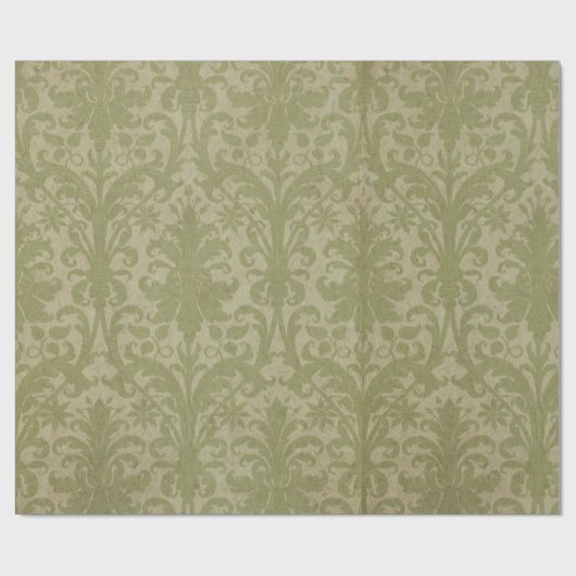 Traditionelles Vintages grünes Weihnachtswackelpap Geschenkpapier (Flach)