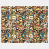 Traditionelles Vintages Halloween-Dekoupage Fleecedecke (Vorderseite (Horizontal))