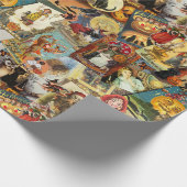 Traditionelles Vintages Halloween-Dekoupage Geschenkpapier (Ecke)