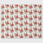 Traditionelles Vintages Katzenweihpapier Geschenkpapier (Flach)