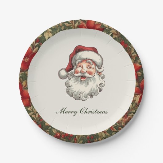 Traditionelles Vintages Weihnachtsfest Pappteller (Vorderseite)
