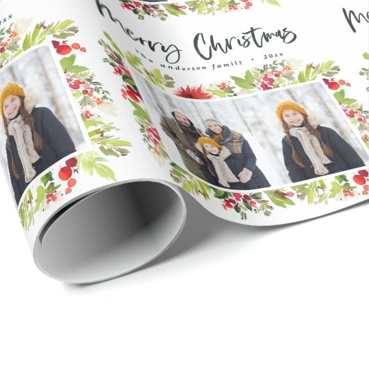 Traditionelles Wasserfarbengrün + Weihnachten zum  Geschenkpapier (Rolleneckpunkt)