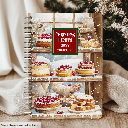 Traditionelles Watercolor FerienrezeptNotebook Notizblock