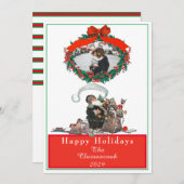 Traditionelles Weihnachten Vintages Santa Foto (Vorne/Hinten)