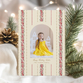 Traditionelles Weihnachts-Botanisches Tapisserie-W Feiertagskarte