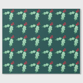 Traditionelles Weihnachts-Holly-Wrapping-Papier Geschenkpapier (Flach)