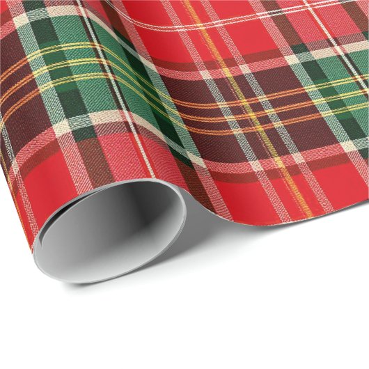 Traditionelles Weihnachts-Karomuster Geschenkpapier (Rolleneckpunkt)