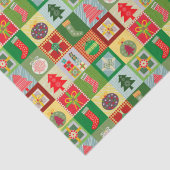 Traditionelles Weihnachts-Rot-Grün-Quiltiermuster Seidenpapier (Detail)