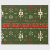 Traditionelles Weihnachts-Schneeflockenmuster Geschenkpapier (Flach)