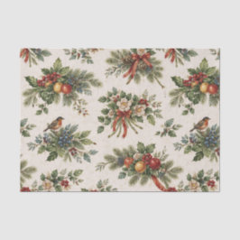Traditionelles Weihnachts-Stechpalmen- und Winterf Seidenpapier