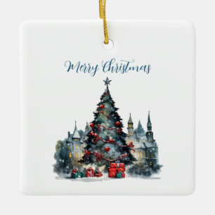 Traditionelles Weihnachtsangebot Frohe Weihnachten Keramikornament