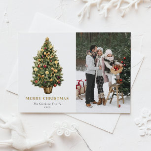 Traditionelles Weihnachtsbaum-Foto Feiertagspostkarte