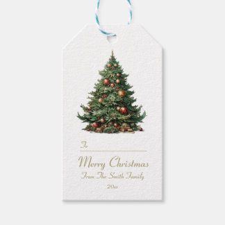 Traditionelles Weihnachtsbaum-Geschenk-Tag Geschenkanhänger