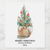 Traditionelles Weihnachtsbaumlabel Weinetikett (Einzelnes Label)