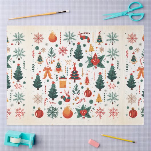 Traditionelles Weihnachtsdekoutsystem Seidenpapier (Basteln)