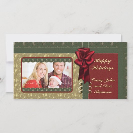 Traditionelles Weihnachtsdesign Feiertagskarte (Vorderseite)