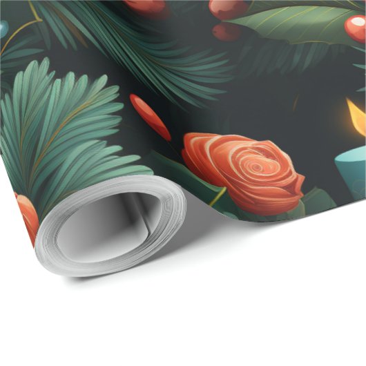 Traditionelles Weihnachtsdesign Geschenkpapier (Rolleneckpunkt)