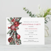 Traditionelles Weihnachtsfest in Rotgrün - Party Einladung (Stehend Vorderseite)