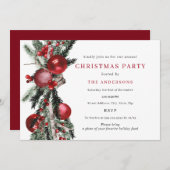 Traditionelles Weihnachtsfest in Rotgrün - Party Einladung (Vorne/Hinten)