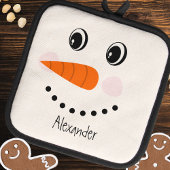 Traditionelles Weihnachtsfest Snowman Funny Face S Ofenhandschuh & Topflappen-Set