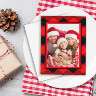 Traditionelles Weihnachtsfest Tartan Kariertes Fot Einladung