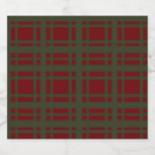 Traditionelles Weihnachtsgrün Groß Kariert Schaumweinetikett (Einzelnes Label)