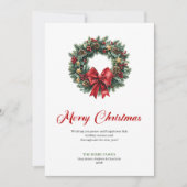 Traditionelles Weihnachtskranz-Grußkarten-Design Feiertagskarte (Vorderseite)