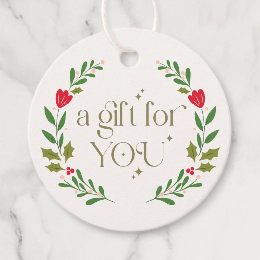 Traditionelles Weihnachtskreidegeschenk Geschenkanhänger (Vorderseite)