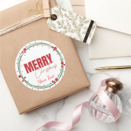 Traditionelles Weihnachtslabel in runder Form  Aufkleber