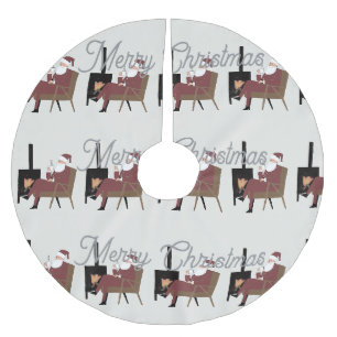 Traditionelles Weihnachtsmann-Textpersonalizable Polyester Weihnachtsbaumdecke