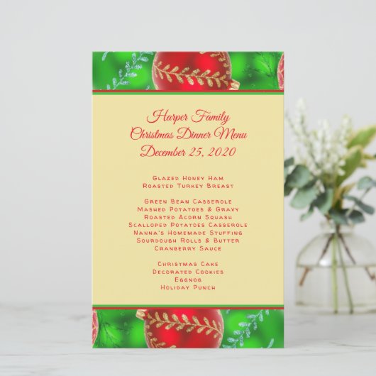 Traditionelles Weihnachtsmenü für Familien (Stehend Vorderseite)