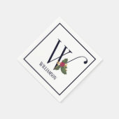 Traditionelles Weihnachtsmonogramm, erstes W-Papie Serviette (Ecke)