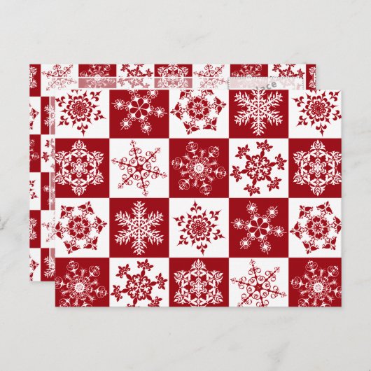 Traditionelles Weihnachtsmuster Feiertagspostkarte (Vorne/Hinten)