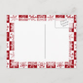 Traditionelles Weihnachtsmuster Feiertagspostkarte (Rückseite)