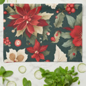 Traditionelles Weihnachtsmuster mit Blume Geschirrtuch (Gefaltet)