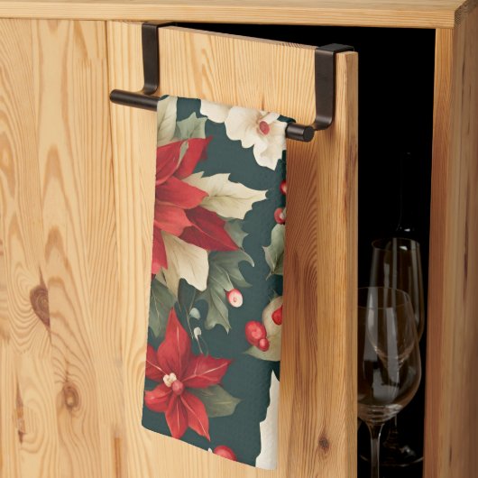 Traditionelles Weihnachtsmuster mit Blume Geschirrtuch (Drittel gefaltet)