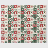 Traditionelles Weihnachtsmuster Urlaub kariert Geschenkpapier (Flach)