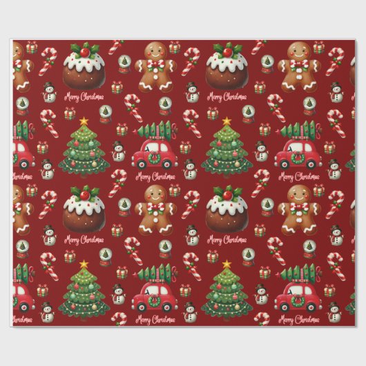 Traditionelles Weihnachtspapier Geschenkpapier (Flach)