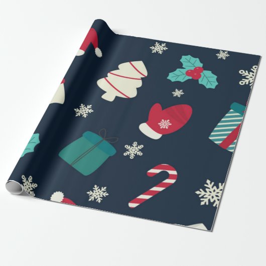 Traditionelles Weihnachtspapier Geschenkpapier (Ungerollt)