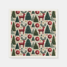 Traditionelles Weihnachtsrentier-Baum-Muster 